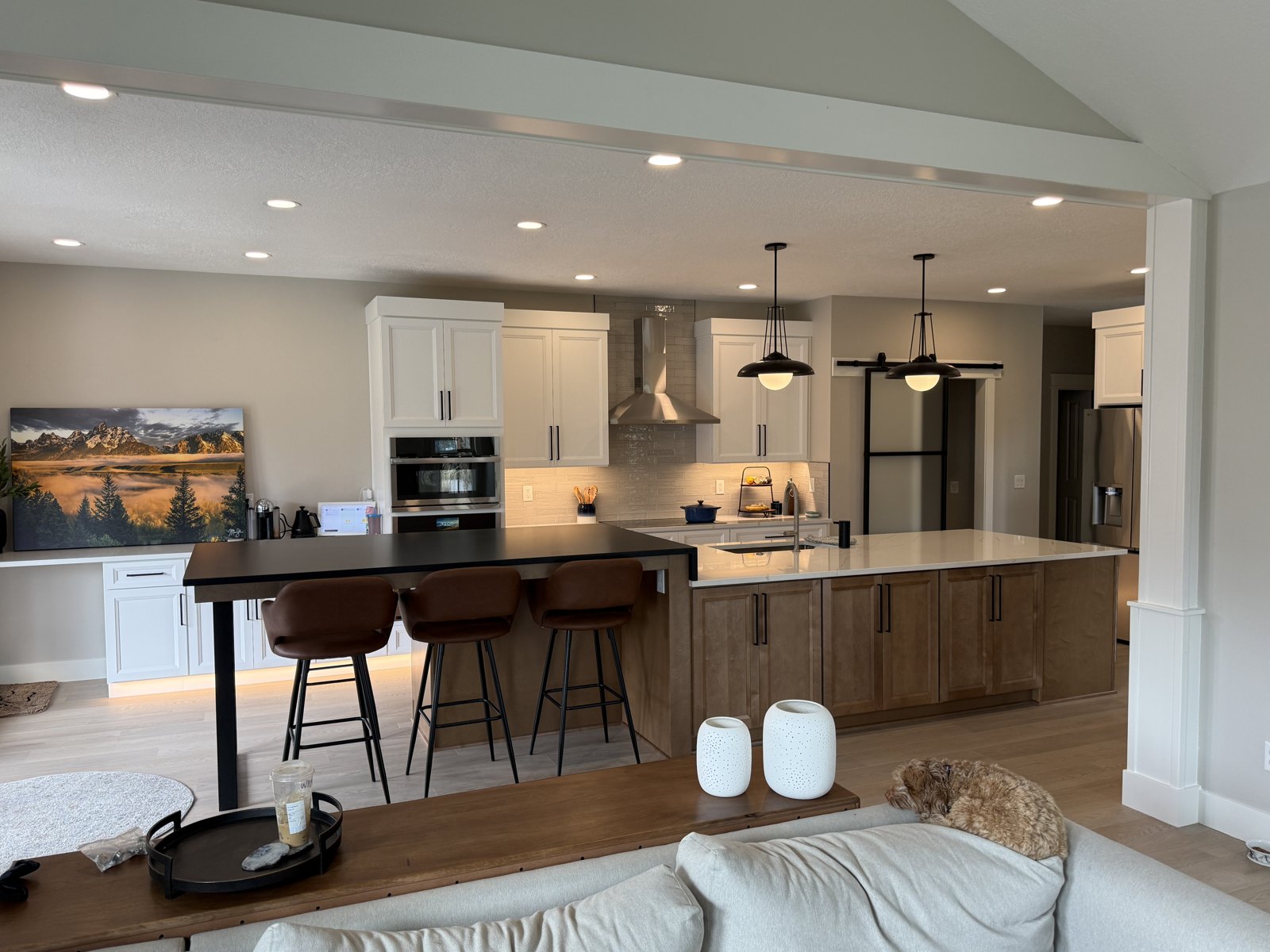 Finished kitchen and bathrooms from the whole-home remodel